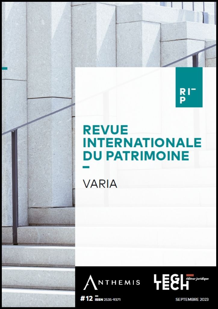 Numéro 12 - Revue Internationale du Patrimoine