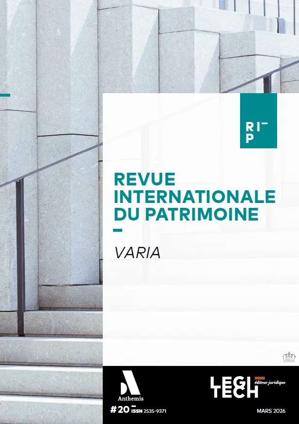 Numéro 20 - Revue internationale du patrimoine - Varia
