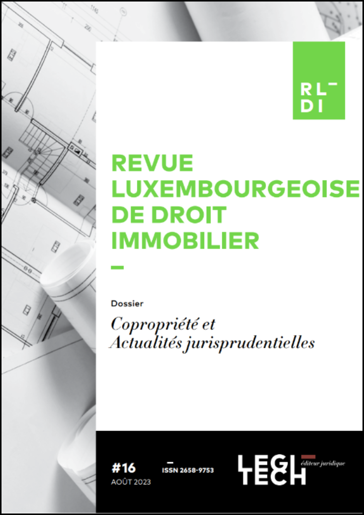 Revue luxembourgeoise de droit immobilier – RLDI - Abonnement