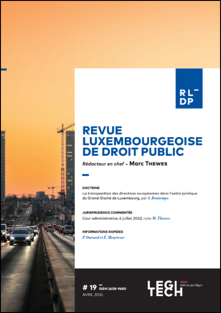 Revue luxembourgeoise de droit public – RLDP - Abonnement