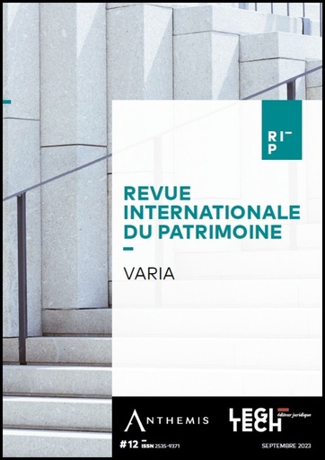 [RIP#12] Numéro 12 - Revue Internationale du Patrimoine
