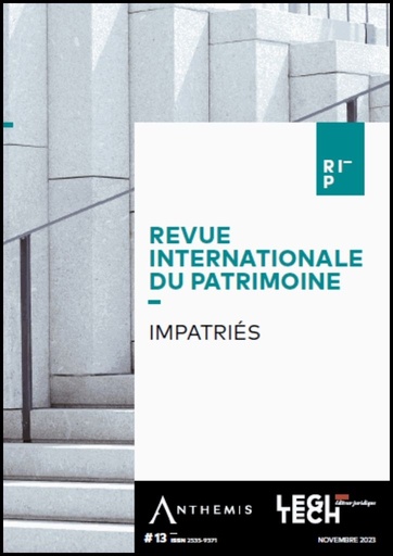 [RIP#13] Numéro 13 - Revue Internationale du Patrimoine